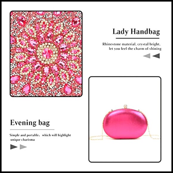 Rhinestone Evening Clutch Sparkly Sequin Purse Elegant Wedding Handbag